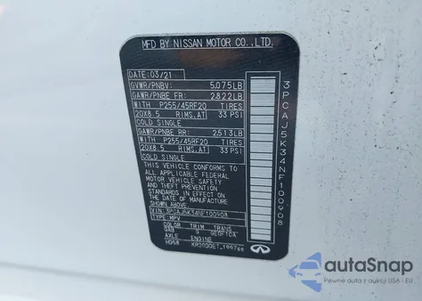 2022 Infiniti Qx55 Essential Awd from USA, damaged, VIN 3PCAJ5K34NF100908